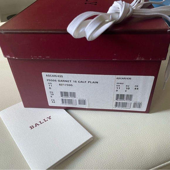 BALLY Men’s Ascar Classic White Leather Low Top Sneakers Size 11US - Picture 9 of 9